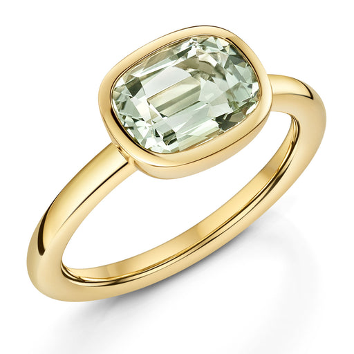 Aya 18ct Yellow Gold Green Amethyst Ring