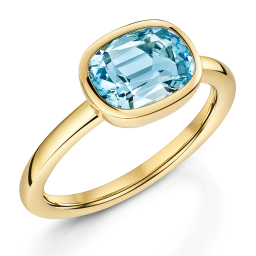 Aya 18ct Yellow Gold Sky Blue Topaz Ring