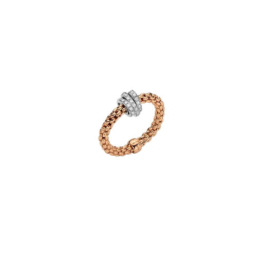 Prima 18ct Rose & White Gold Diamond Pavé Flex'it Ring 74408AX_PB_R Ring Fope Small  