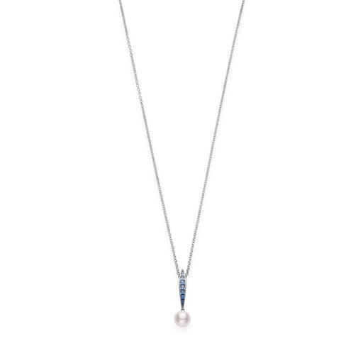 Mikimoto Ocean Akoya Cultured Pearl & Blue Sapphire Necklace in 18ct White Gold - PPL10378SW Necklace Mikimoto   