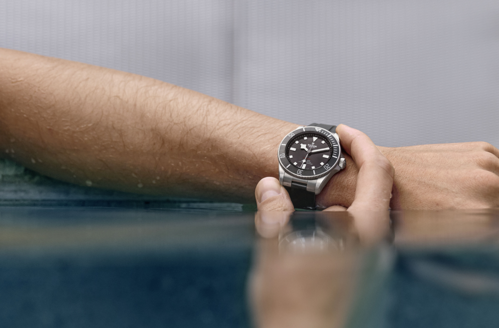 TUDOR Pelagos 39 Rubber Strap in pool