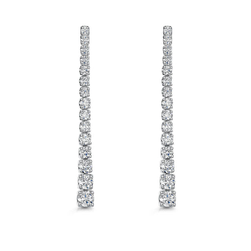 18ct White Gold Graduated Brilliant-Cut Diamond Drop Earrings 1.77ct Earrings Michael Spiers   