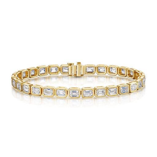 Michael Spiers 18ct Yellow Gold Emerald-Cut Diamond Tennis Bracelet 9.58ct Bracelet Michael Spiers   