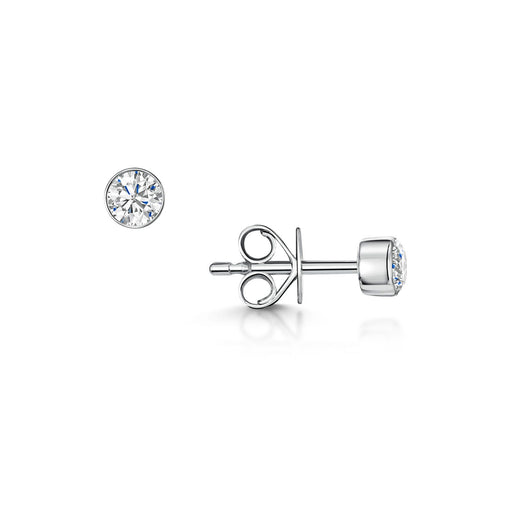 Michael Spiers 18ct White Gold Brilliant-Cut Rub-Over F/G Si Diamond Solitaire Earrings 0.50ct Earrings Michael Spiers   