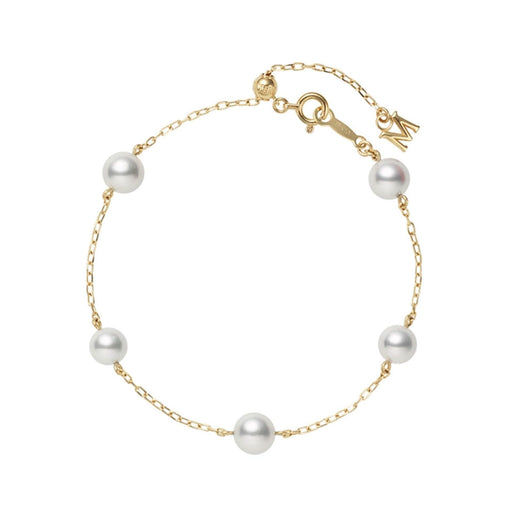 Mikimoto Classic Akoya Cultured Pearl Chain Bracelet in 18ct Yellow Gold - PD282K Bracelet Mikimoto   