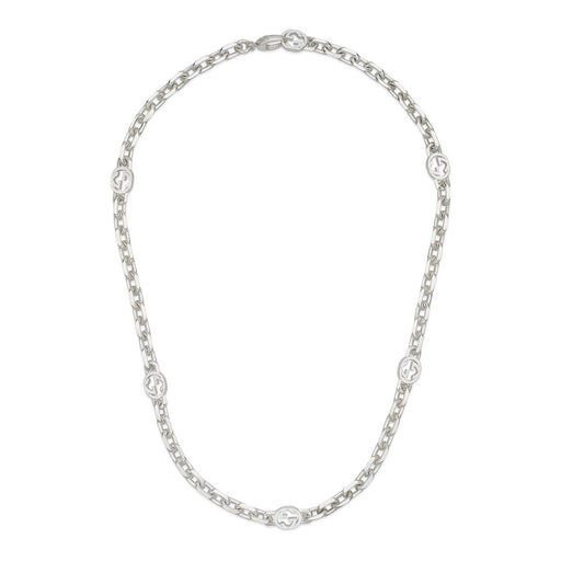 Gucci Interlocking Silver Chain Necklace YBB759703001 Necklace Gucci   