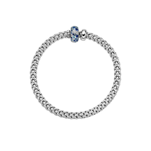 Solo 18ct White Gold Sapphire & Diamond Bracelet 61206BX_P2_B_BBX Bracelet Fope