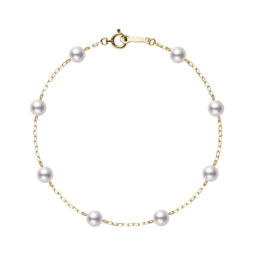 Mikimoto Classic Akoya Cultured Pearl Chain Bracelet in 18ct Yellow Gold - PD129KA Bracelet Mikimoto   