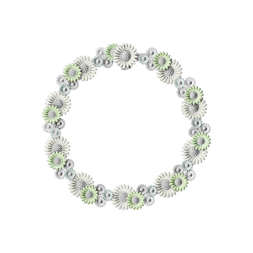 Georg Jensen DAISY Silver with Green & White Enamel Necklace 20001103 Necklace Georg Jensen Medium/Large  