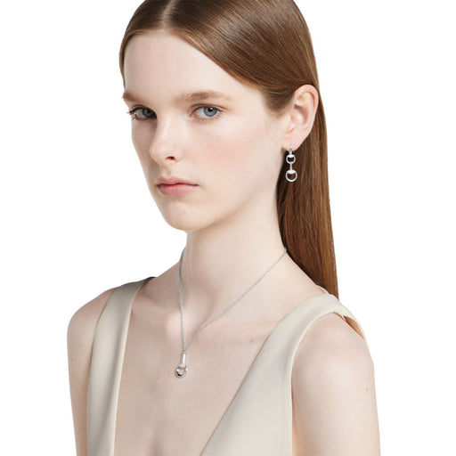 Gucci Horsebit 18ct White Gold Drop Diamond Earrings YBD837633001 Earrings Gucci