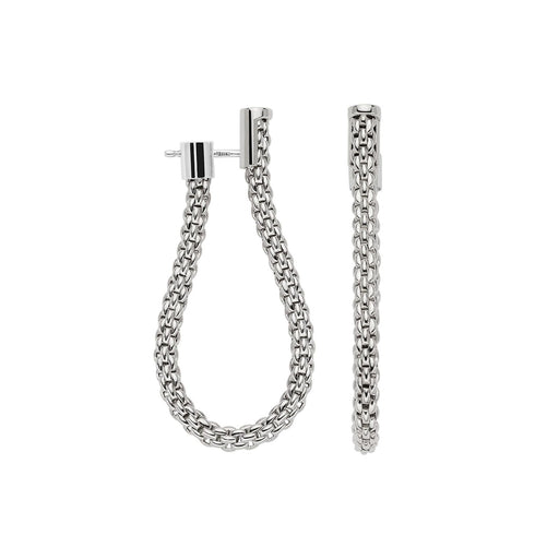 Essentials 18ct White Gold Hoop/Drop Earrings 04E080X_XX_B_XXX Earrings Fope   