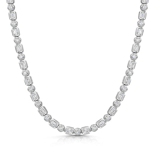 Michael Spiers 18ct White Gold Emerald & Brilliant-Cut Diamond Necklace - 12.82ct