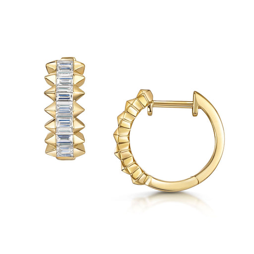Michael Spiers 18ct Yellow Gold Baguette-Cut Diamond Hoop Earrings - 0.85ct