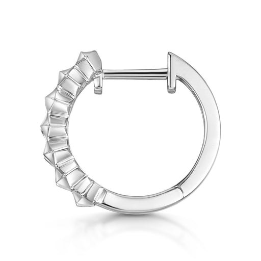 18ct White Gold Baguette-Cut Diamond Hoop Earrings 0.90ct Earrings Michael Spiers   
