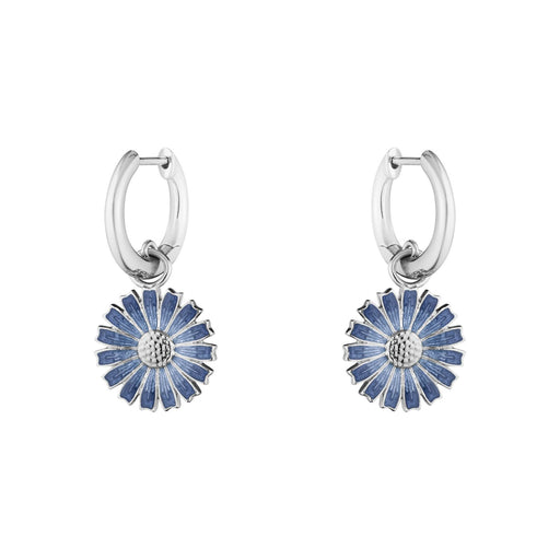 Georg Jensen DAISY Silver & Blue Enamel Drop Earrings 20001770 Earrings Georg Jensen