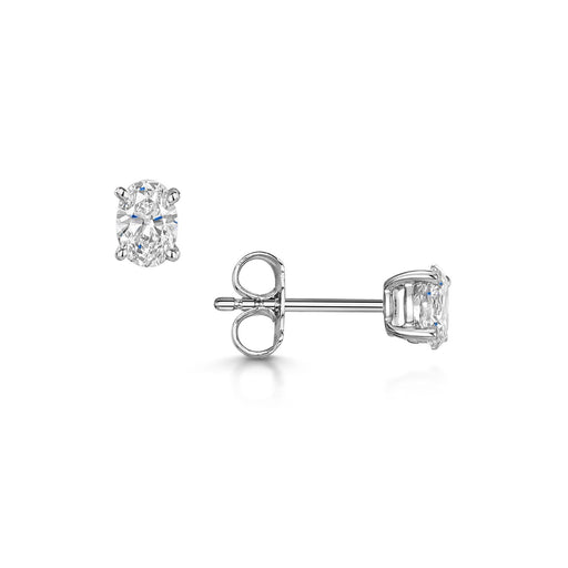 Michael Spiers 18ct White Gold Oval-Cut F/G Si Diamond Solitaire Earrings 0.70ct Earrings Michael Spiers   