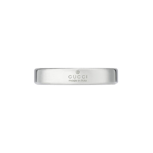 Gucci Tag Diagonal Interlocking G Silver Ring 4mm YBC774049001 Ring Gucci   