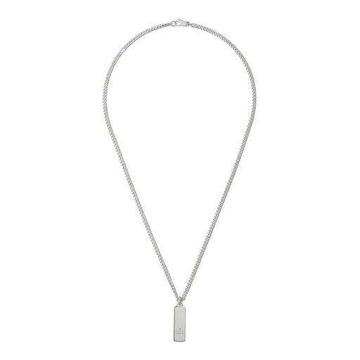 Gucci Tag Diagonal Interlocking G Silver Necklace YBB774055001 Necklace Gucci   