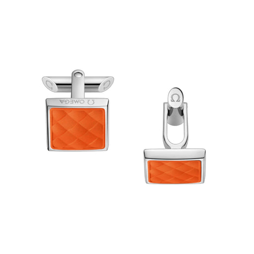 Aqua Cufflinks in Steel & Orange Rubber C92STA0509105 Cufflinks & Accessories Omega   