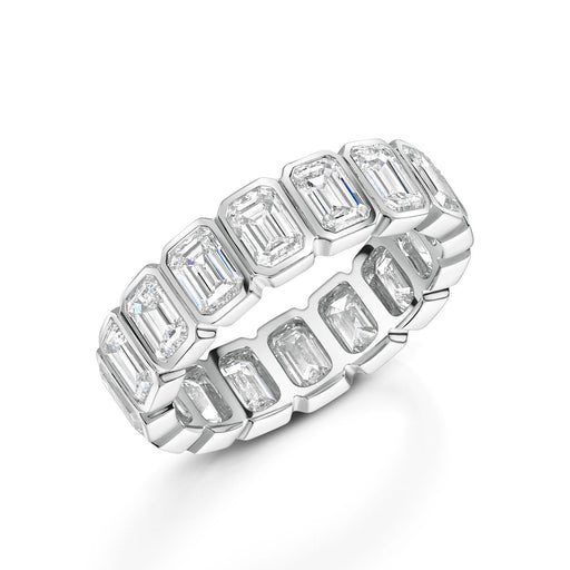 Michael Spiers Platinum Emerald-Cut Diamond Full Eternity Ring 5.00ct Ring Michael Spiers M  