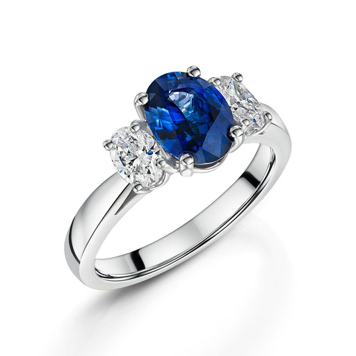 Michael Spiers Platinum Oval-Cut Sapphire & Diamond Three Stone Ring 2.33ct Ring Michael Spiers   