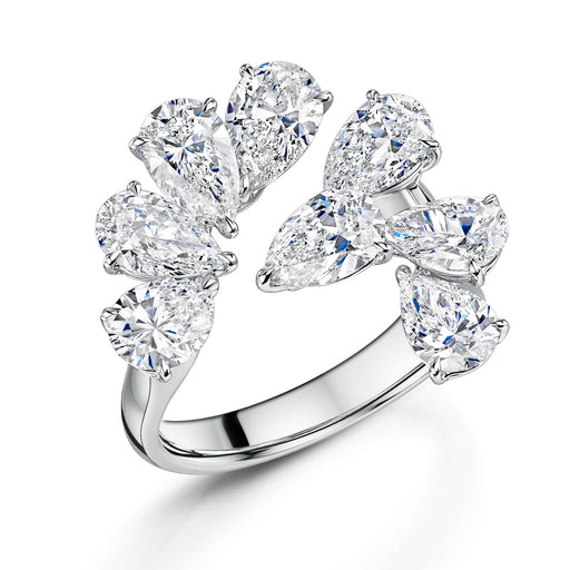 Michael Spiers 18ct White Gold Pear-Cut Diamond Fancy Cluster Ring 4.23ct Ring Michael Spiers K 1/2  