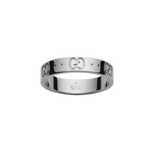 Gucci Icon 18ct White Gold Thin Ring YBC073230001 Ring Gucci 12  