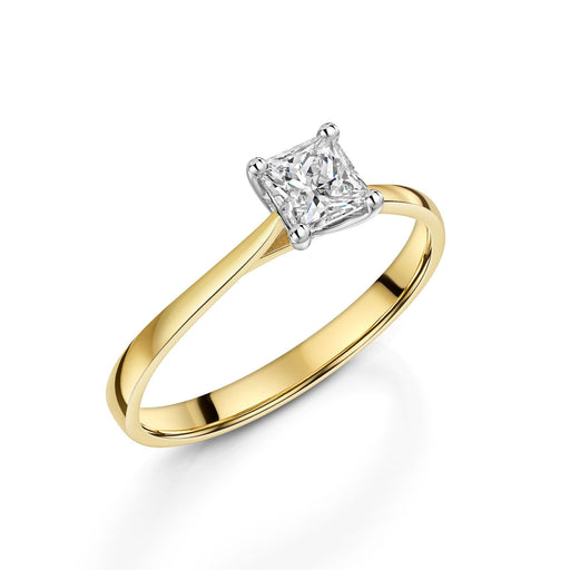 Michael Spiers 18ct Yellow Gold & Platinum Princess-Cut F Si Diamond Solitaire Ring 0.50ct Ring Michael Spiers   