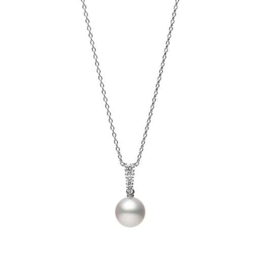 Mikimoto Morning Dew Akoya Cultured Pearl & Diamond Necklace in 18ct White Gold - PP20476DW Necklace Mikimoto   