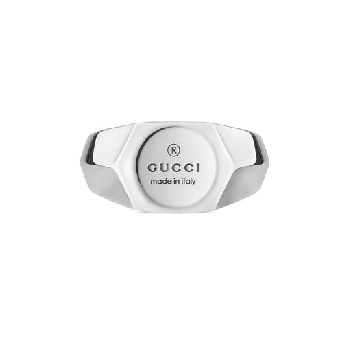 Gucci Trademark Silver Hexagonal Thin Ring YBC779162001 Ring Gucci   