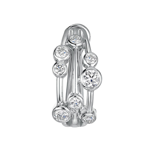 18ct White Gold Brilliant-Cut Diamond Scatter Hoop Earrings 1.31ct Earrings Michael Spiers   