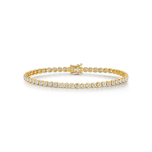Michael Spiers 18ct Yellow Gold Brilliant-Cut Diamond Rub-Over Tennis Bracelet 3.00ct Bracelet Michael Spiers   