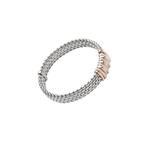 Panorama 18ct White & Rose Gold Diamond Flex'it Bracelet 58804BX_BB_B_RBX Bracelet Fope Small  