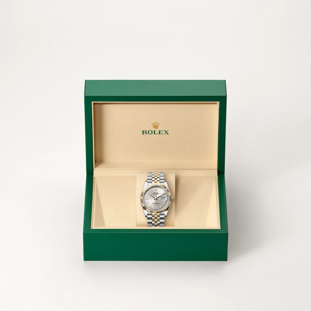 Rolex Datejust 36 in Yellow Rolesor - combination of Oystersteel and yellow gold with a Silver set with diamonds dial, Fluted bezel, Jubilee, five-piece links bracelet