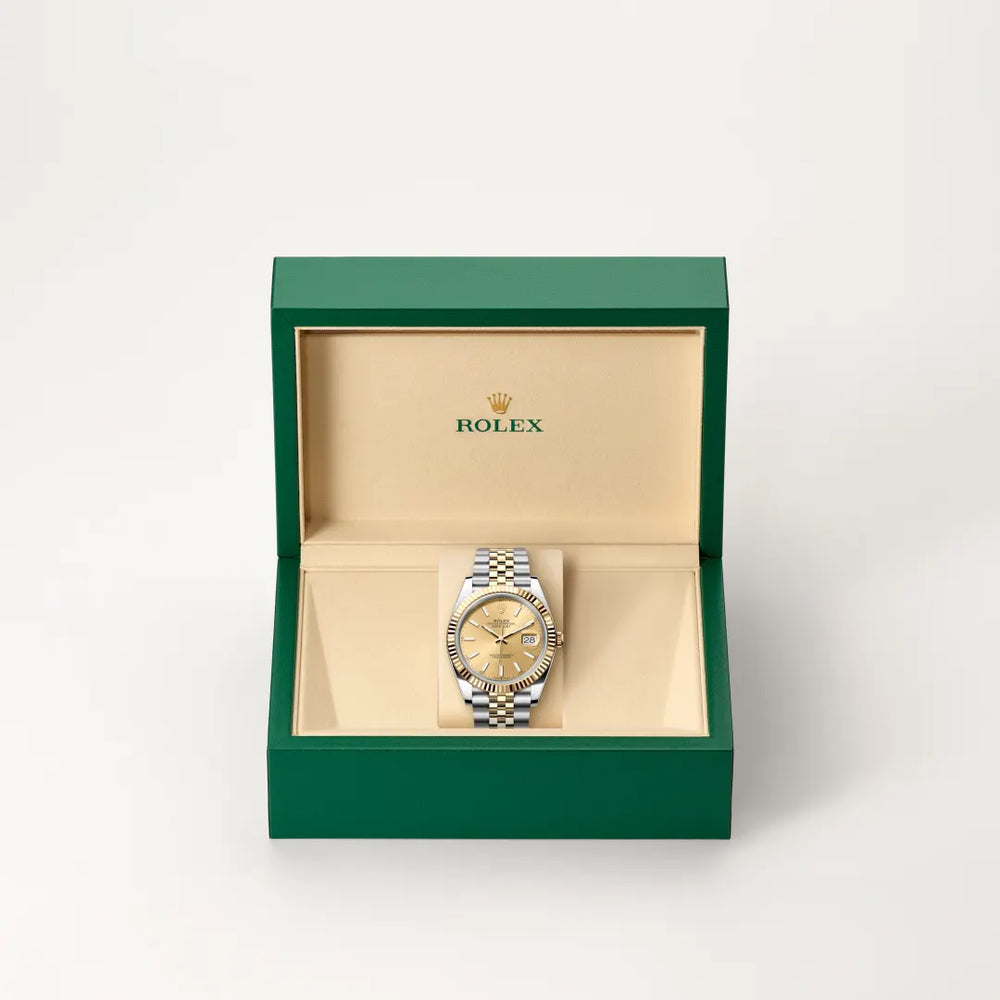 Rolex Datejust 41 in Yellow Rolesor - combination of Oystersteel and yellow gold with a Champagne-colour dial, Fluted bezel, Jubilee, five-piece links bracelet