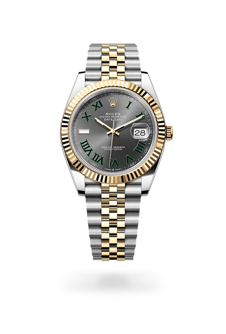 Rolex Datejust 41 in Yellow Rolesor - combination of Oystersteel and yellow gold with a Slate dial, Fluted bezel, Jubilee, five-piece links bracelet
