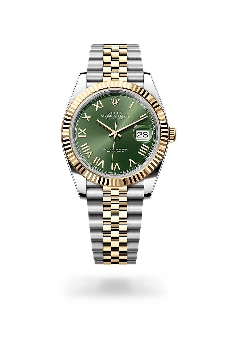 Rolex Datejust 41 in Yellow Rolesor - combination of Oystersteel and yellow gold with a Olive green dial, Fluted bezel, Jubilee, five-piece links bracelet
