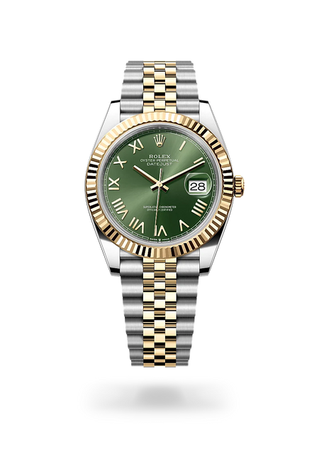 Rolex Datejust 41 in Yellow Rolesor - combination of Oystersteel and yellow gold with a Olive green dial, Fluted bezel, Jubilee, five-piece links bracelet