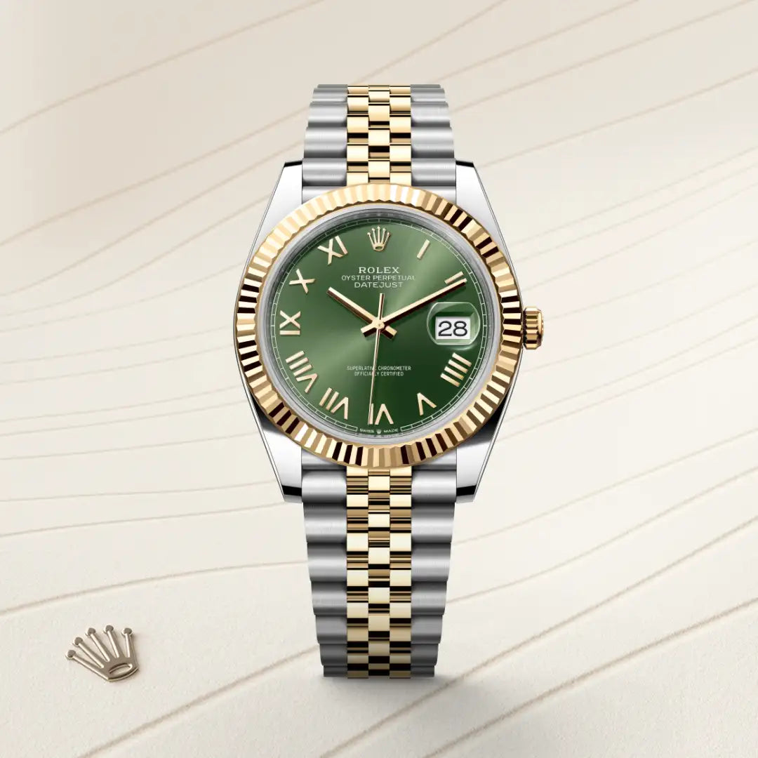 Rolex Datejust 41 in Yellow Rolesor - combination of Oystersteel and yellow gold with a Olive green dial, Fluted bezel, Jubilee, five-piece links bracelet