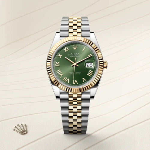 Rolex Datejust 41 in Yellow Rolesor - combination of Oystersteel and yellow gold with a Olive green dial, Fluted bezel, Jubilee, five-piece links bracelet