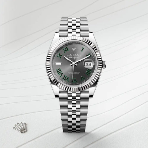 Rolex Datejust 41 in White Rolesor - combination of Oystersteel and white gold with a Slate dial, Fluted bezel, Jubilee, five-piece links bracelet