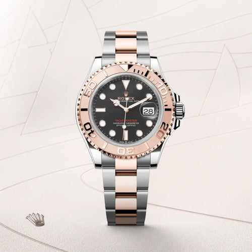 Rolex Yacht-Master 40 in Everose Rolesor - combination of Oystersteel and Everose gold with a Intense black dial, Everose gold bidirectional rotatable 60-minute graduated with raised numerals bezel, Oyster, three-piece solid links bracelet