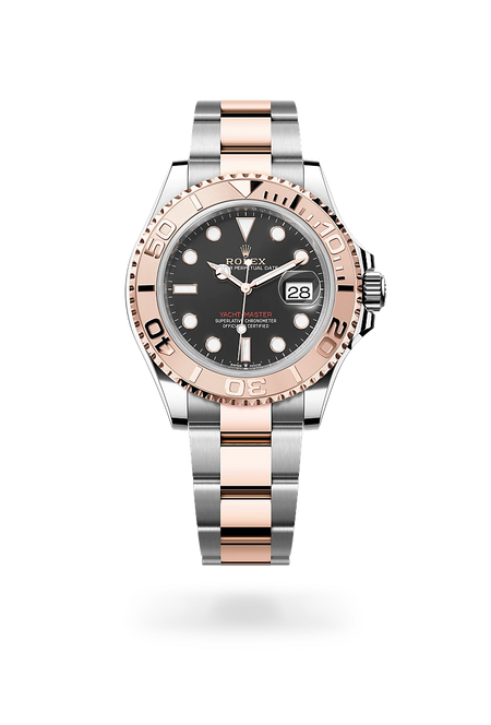 Rolex Yacht-Master 40 in Everose Rolesor - combination of Oystersteel and Everose gold with a Intense black dial, Everose gold bidirectional rotatable 60-minute graduated with raised numerals bezel, Oyster, three-piece solid links bracelet