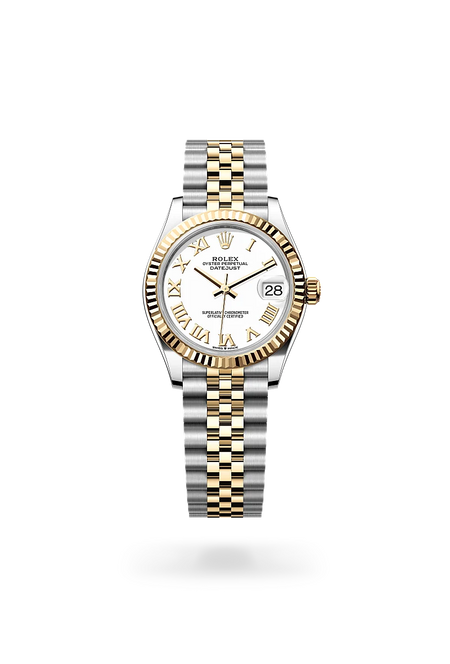Rolex Datejust 31 in Yellow Rolesor - combination of Oystersteel and yellow gold with a White dial, Fluted bezel, Jubilee, five-piece links bracelet