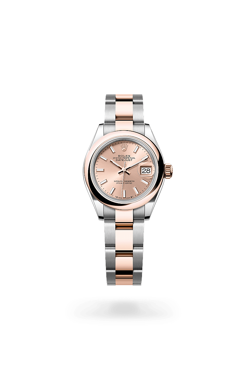 Rolex Lady-Datejust in Everose Rolesor - combination of Oystersteel and Everose gold with a Rosé-colour dial, Domed bezel, Oyster, three-piece solid links bracelet