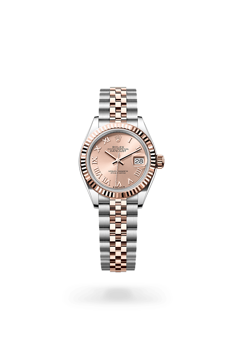 Rolex Lady-Datejust in Everose Rolesor - combination of Oystersteel and Everose gold with a Rosé-colour dial, Fluted bezel, Jubilee, five-piece links bracelet
