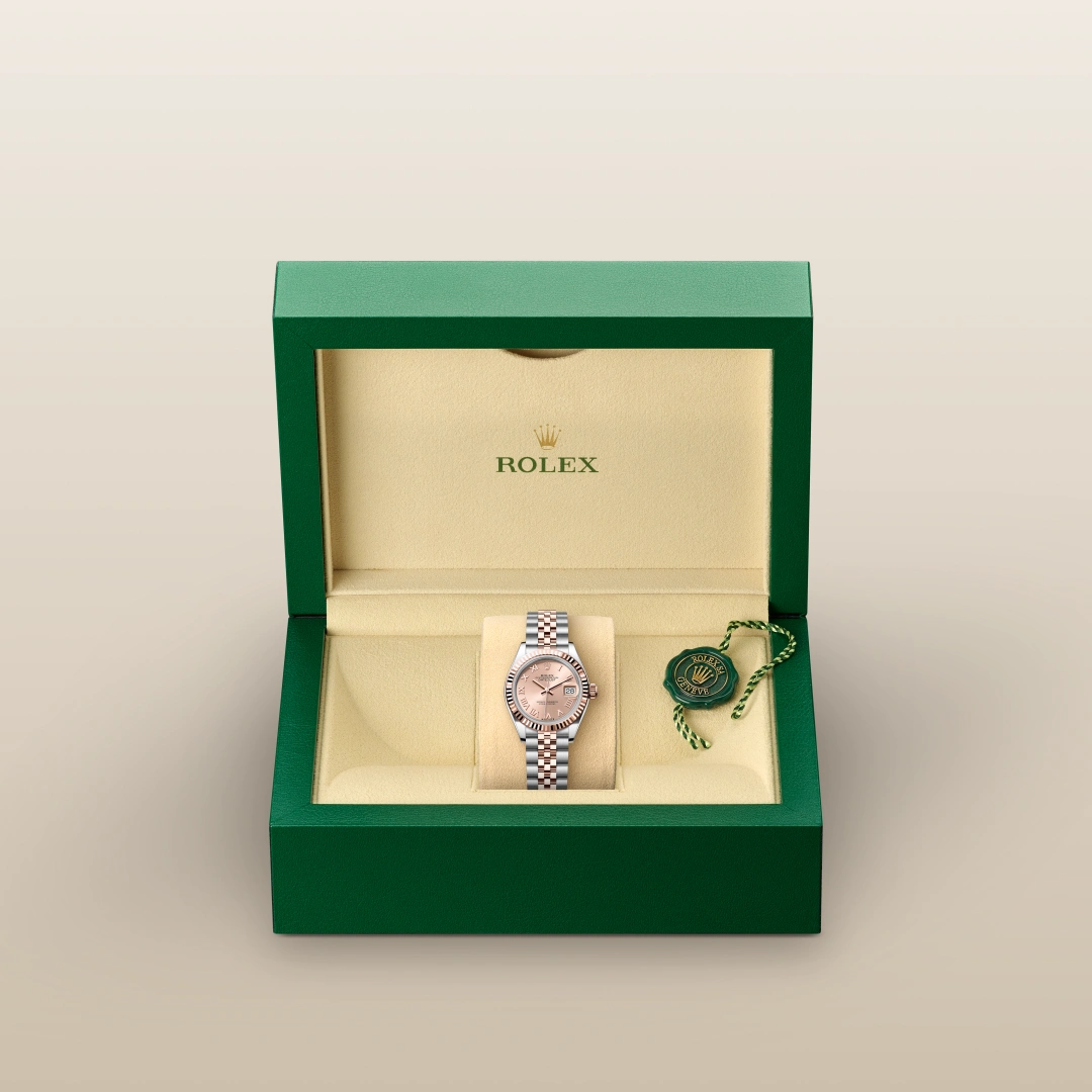 Rolex Lady-Datejust in Everose Rolesor - combination of Oystersteel and Everose gold with a Rosé-colour dial, Fluted bezel, Jubilee, five-piece links bracelet