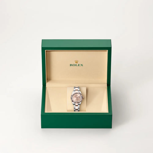 Rolex Lady-Datejust in Everose Rolesor - combination of Oystersteel and Everose gold with a Rosé-colour set with diamonds dial, Fluted bezel, Oyster, three-piece solid links bracelet