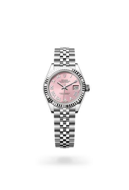 Rolex Lady-Datejust in White Rolesor - combination of Oystersteel and white gold with a Pink dial, Fluted bezel, Jubilee, five-piece links bracelet