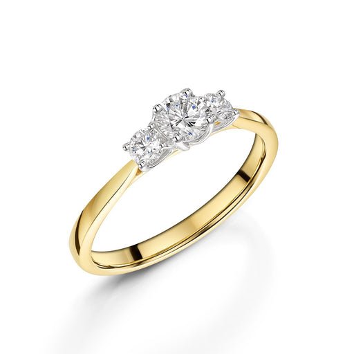 18ct Yellow Gold & Platinum Brilliant-Cut Diamond Graduated Three Stone Ring 0.50ct Ring Michael Spiers